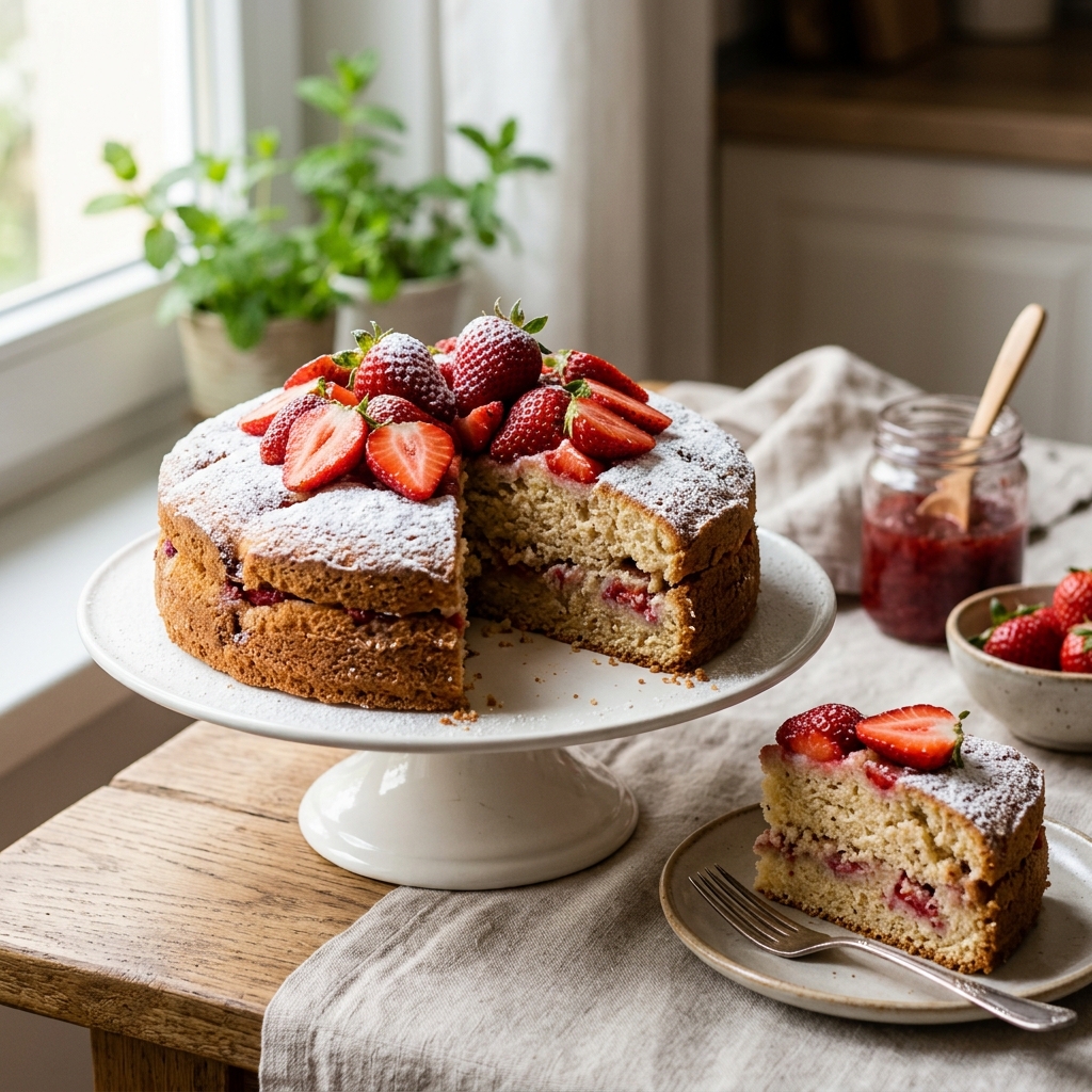 Torta casera de fresa